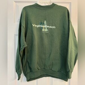 Vintage Tultex Green Embroidered Virginia Beach Sweatshirt